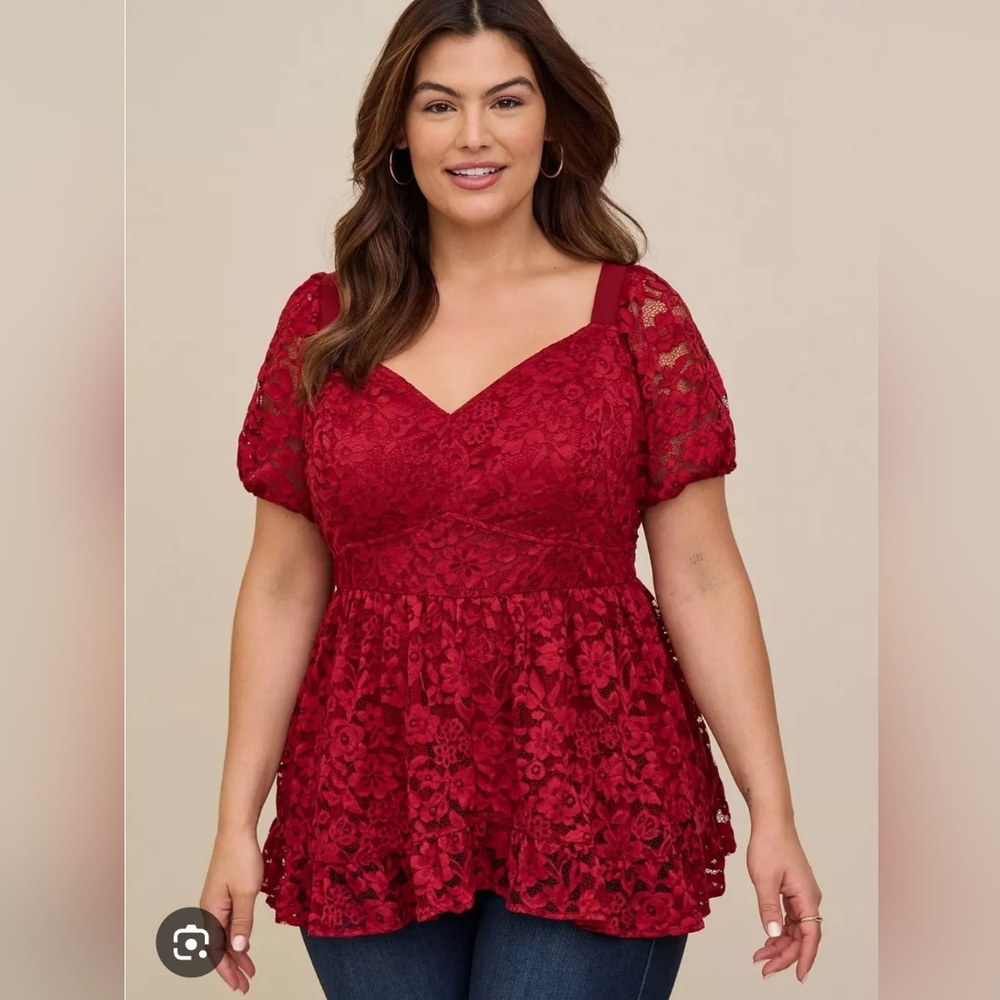Torrid Deep Red Lace Dress